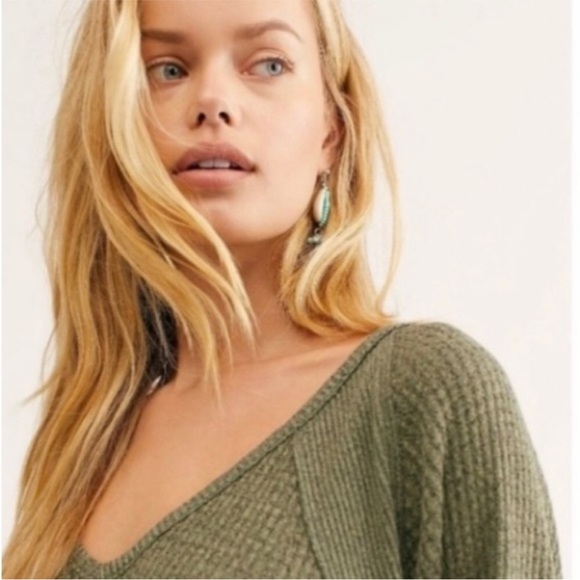 NWT Free People Santa Clara Thermal Top in Ferngully - Picture 13 of 13